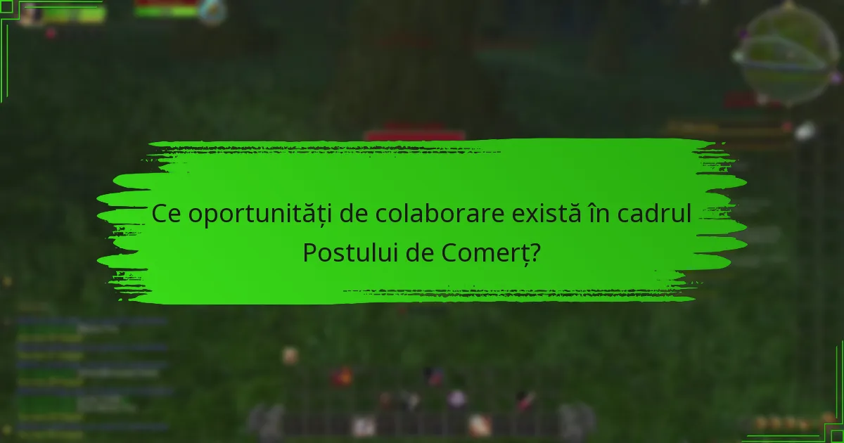 Ce oportunități de colaborare există în cadrul Postului de Comerț?